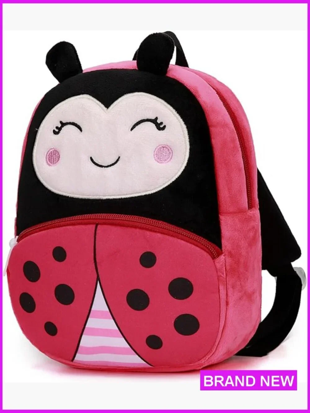 Plush Zoo Animal Backpack Fun Cartoon Design Adjustable Straps Daypack